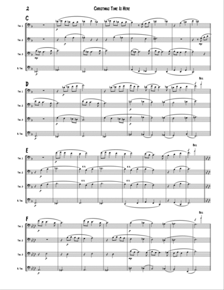 Christmas Time Is Here Brass Quartet scores gallery preview page 2