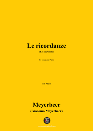 Book cover for Meyerbeer-Le ricordanze(Les souvenirs),in F Major