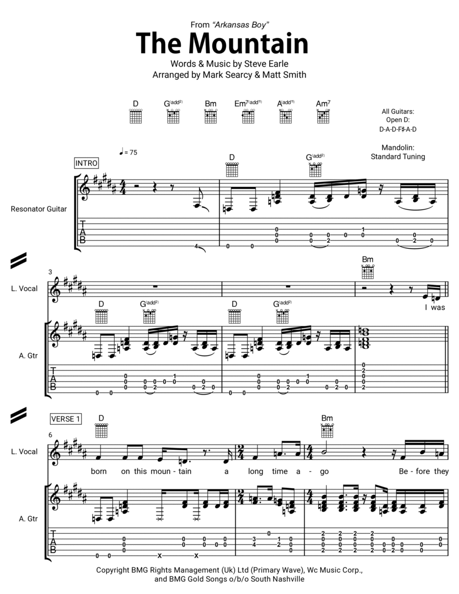 The Mountain The Mountain Guitar Tablature scores gallery preview page 1