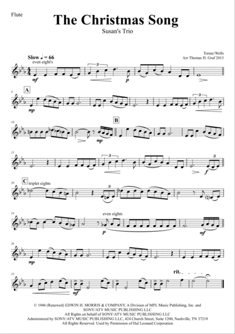 Christmas Song Woodwind Trio scores gallery preview page 3