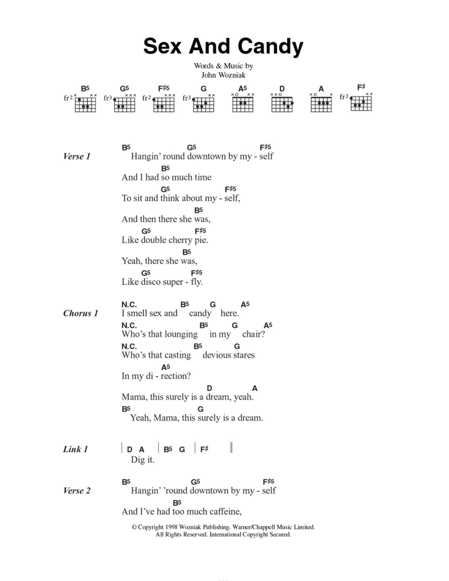 Sex And Candy Easy Guitar scores gallery preview page 1