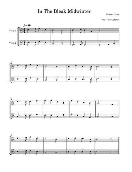 In The Bleak Midwinter (Easy Viola Duet) image number null