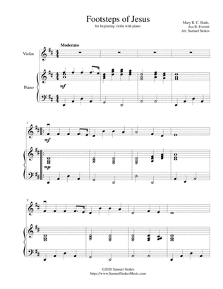 Footsteps of Jesus - for beginning violin with optional piano accompaniment