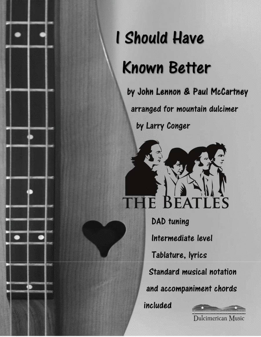I Should Have Known Better Dulcimer scores gallery preview page 1