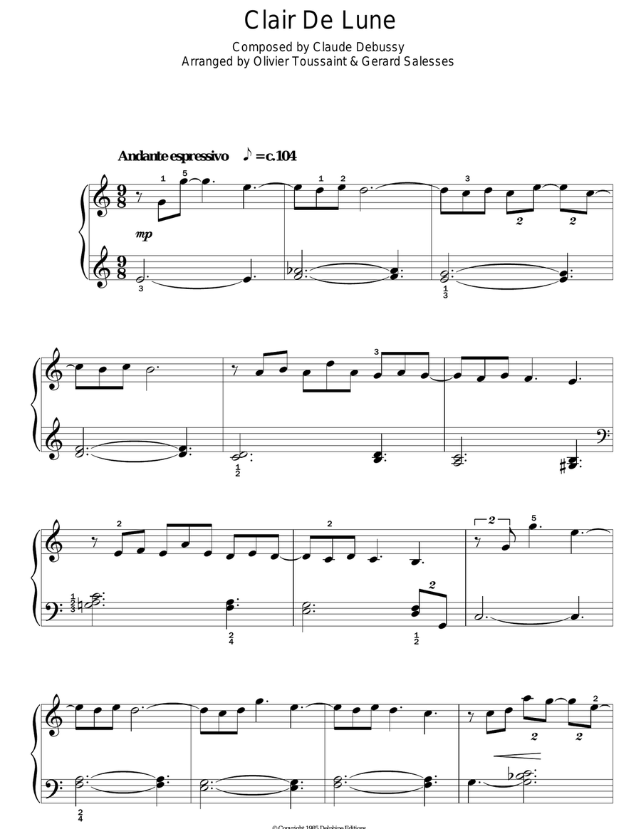 Clair de lune piano deals