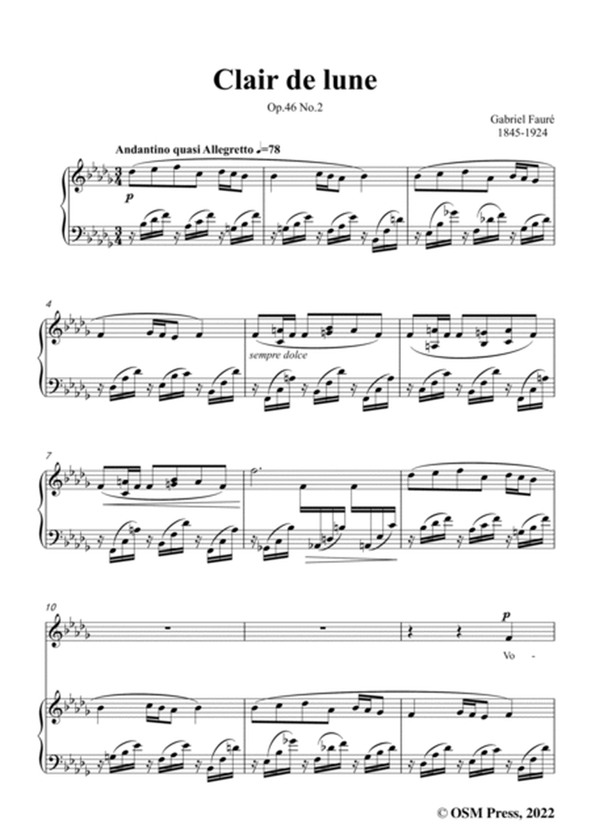 Fauré-Clair de lune(Moonlight),in b flat minor,Op.46 No.2