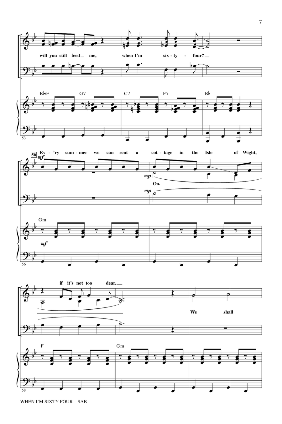 When I'm Sixty-Four 3-Part scores gallery preview page 6
