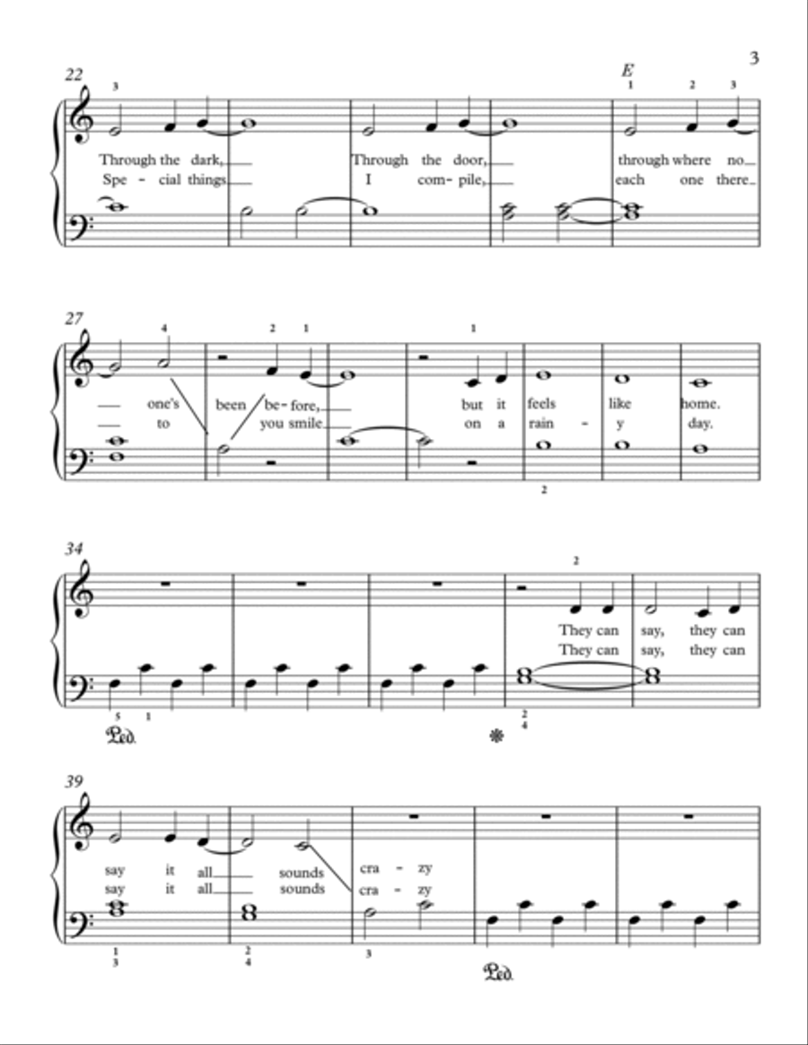 A Million Dreams Easy Piano scores gallery preview page 3