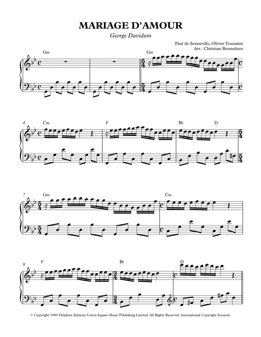 Mariage D Amour Piano Method scores gallery preview page 1