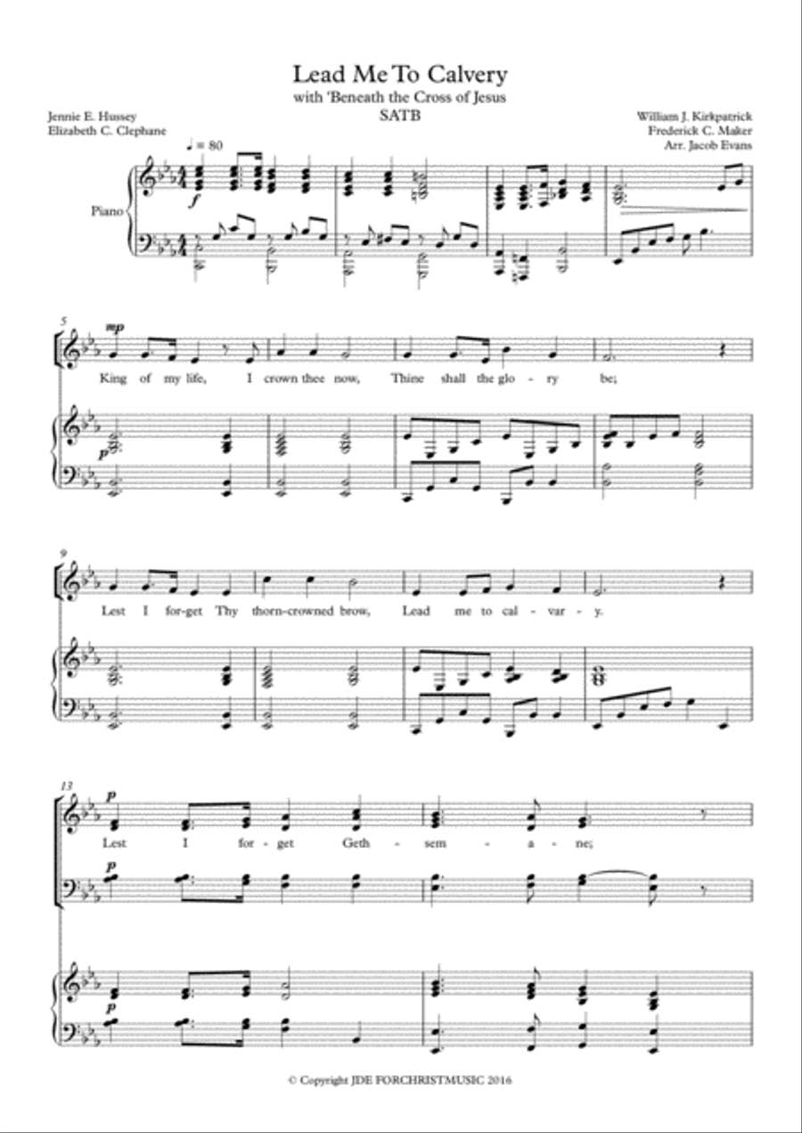 Lead Me To Calvery 4-Part scores gallery preview page 1