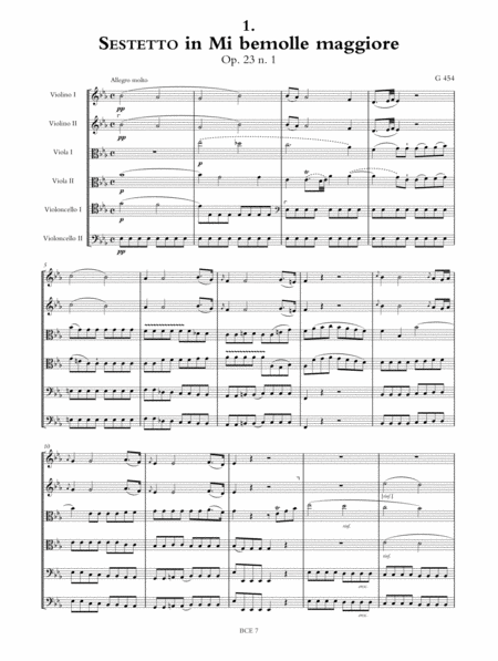 6 Sextets for Strings Op. 23 (G 454-459). Critical Edition