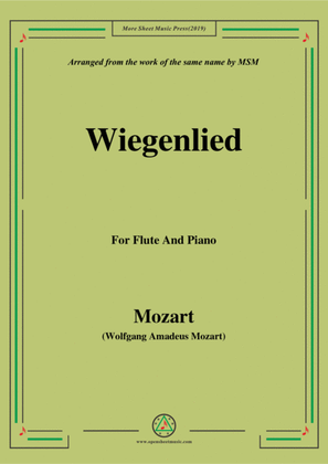 Book cover for Mozart-Wiegenlied,for Flute and Piano