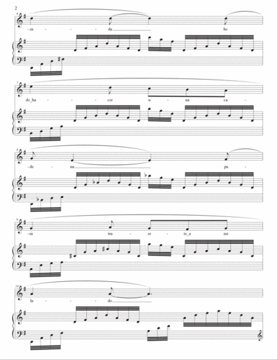 OBRADORS: Del cabello más sutil (transposed to G major) Voice scores gallery preview page 3