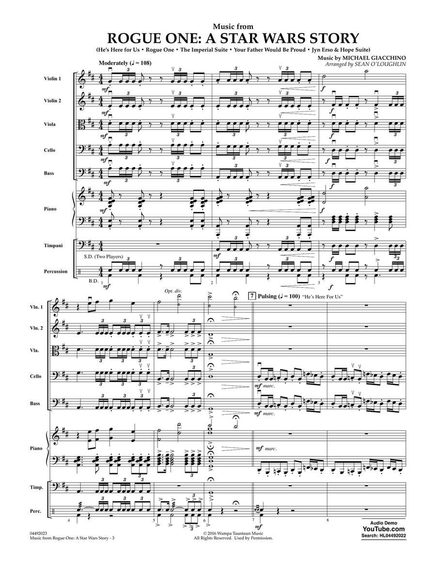 Music from Rogue One: A Star Wars Story - Conductor Score (Full Score) String Orchestra scores gallery preview page 2