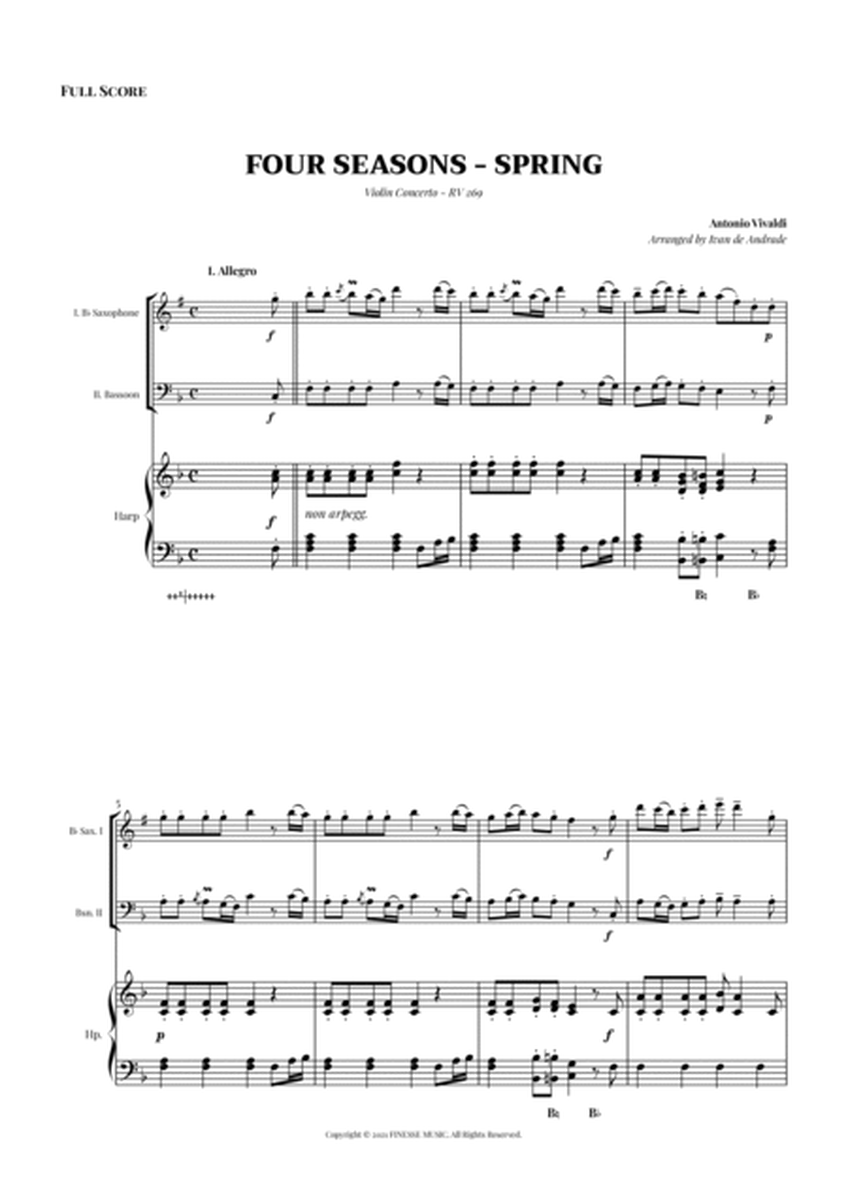 TRIO - Four Seasons Spring (Allegro) for Bb SAX, BASSOON and PEDAL HARP - F Major image number null