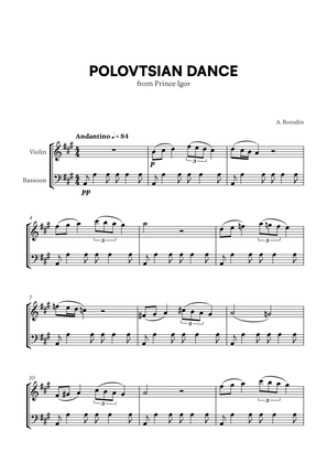 Polovtsian Dance (from Prince Igor) (for Violin and Bassoon)