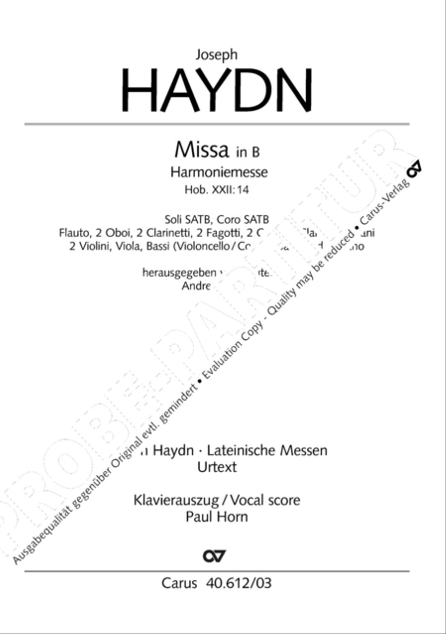 Harmoniemesse in B 4-Part scores gallery preview page 2