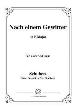 Schubert-Nach einem Gewitter in E Major,for voice and piano