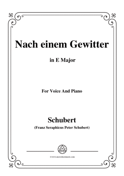 Schubert-Nach einem Gewitter in E Major,for voice and piano image number null