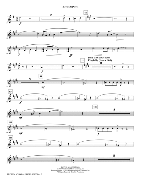 Frozen (Choral Highlights) (arr. Mark Brymer) - Bb Trumpet 1