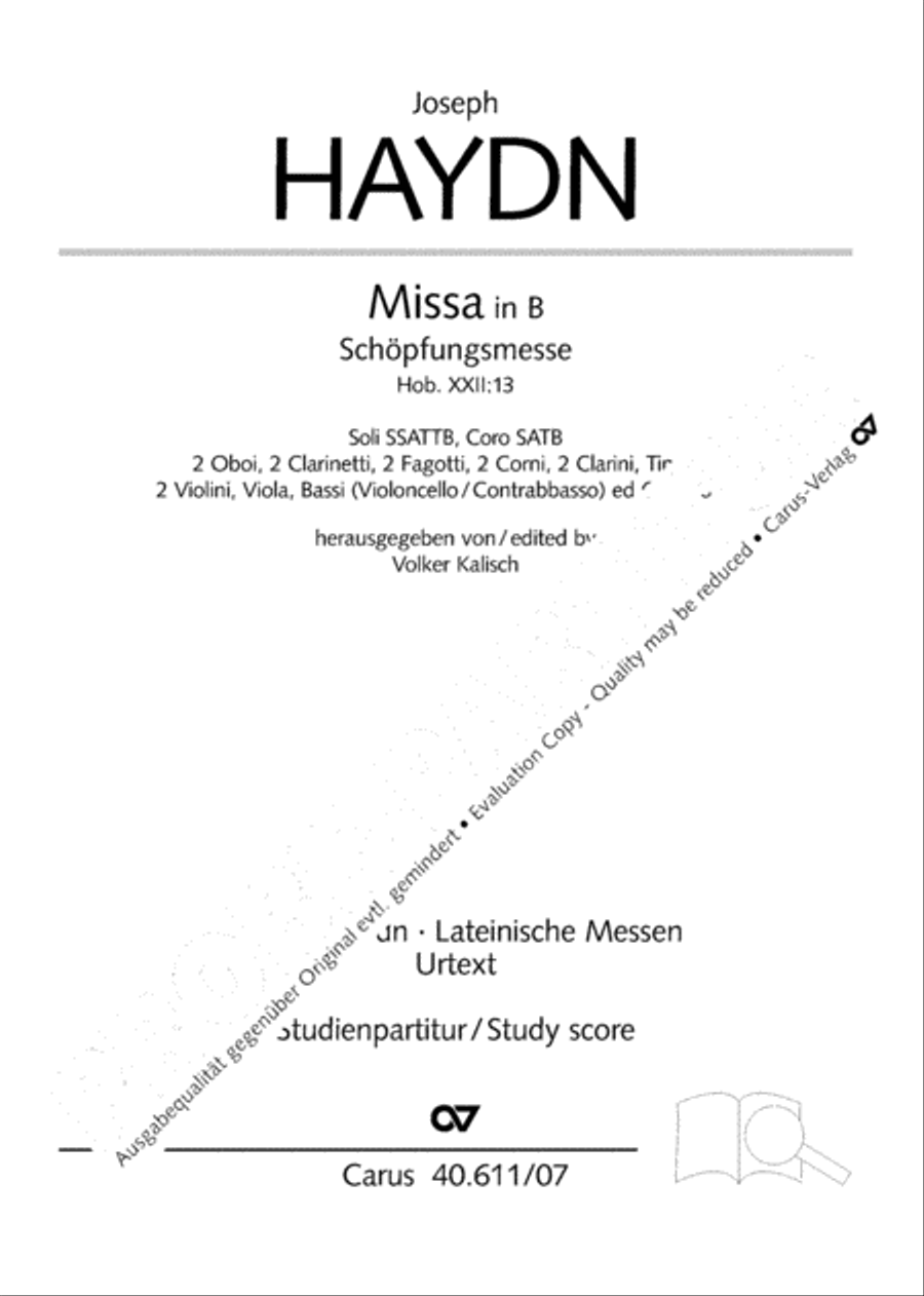 Missa solemnis in B Missa solemnis in B 4-Part scores gallery preview page 2
