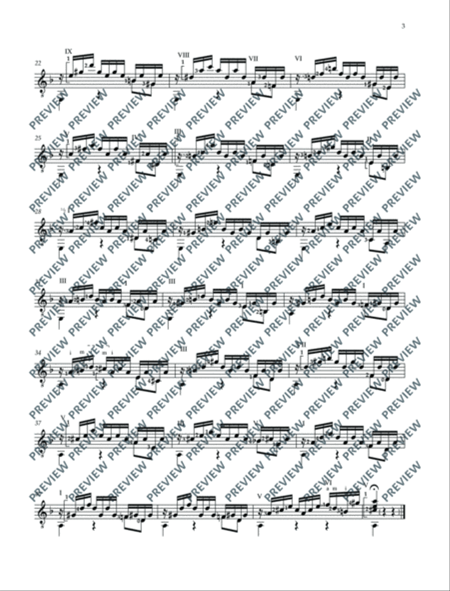 Präludium D minor (orig. C minor) / Fuge A minor (orig. G minor) Classical Guitar scores gallery preview page 4