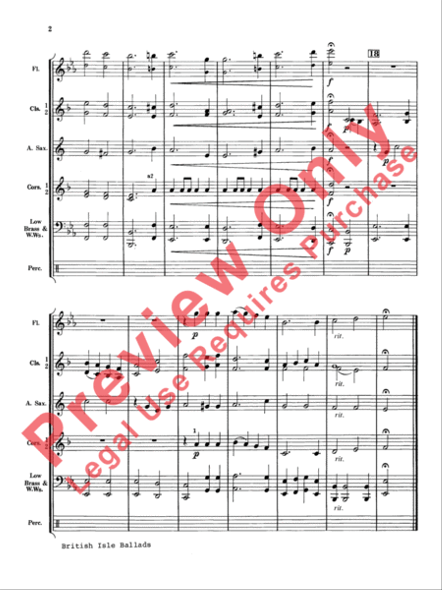 British Isle Ballads Concert Band scores gallery preview page 3