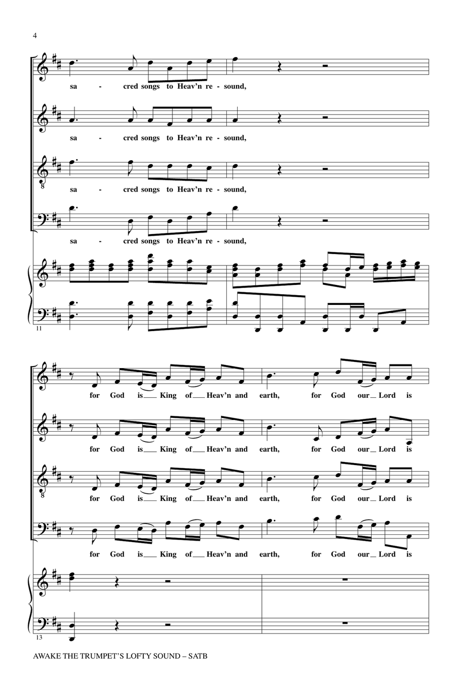 Awake The Trumpet's Lofty Sound 4-Part scores gallery preview page 3