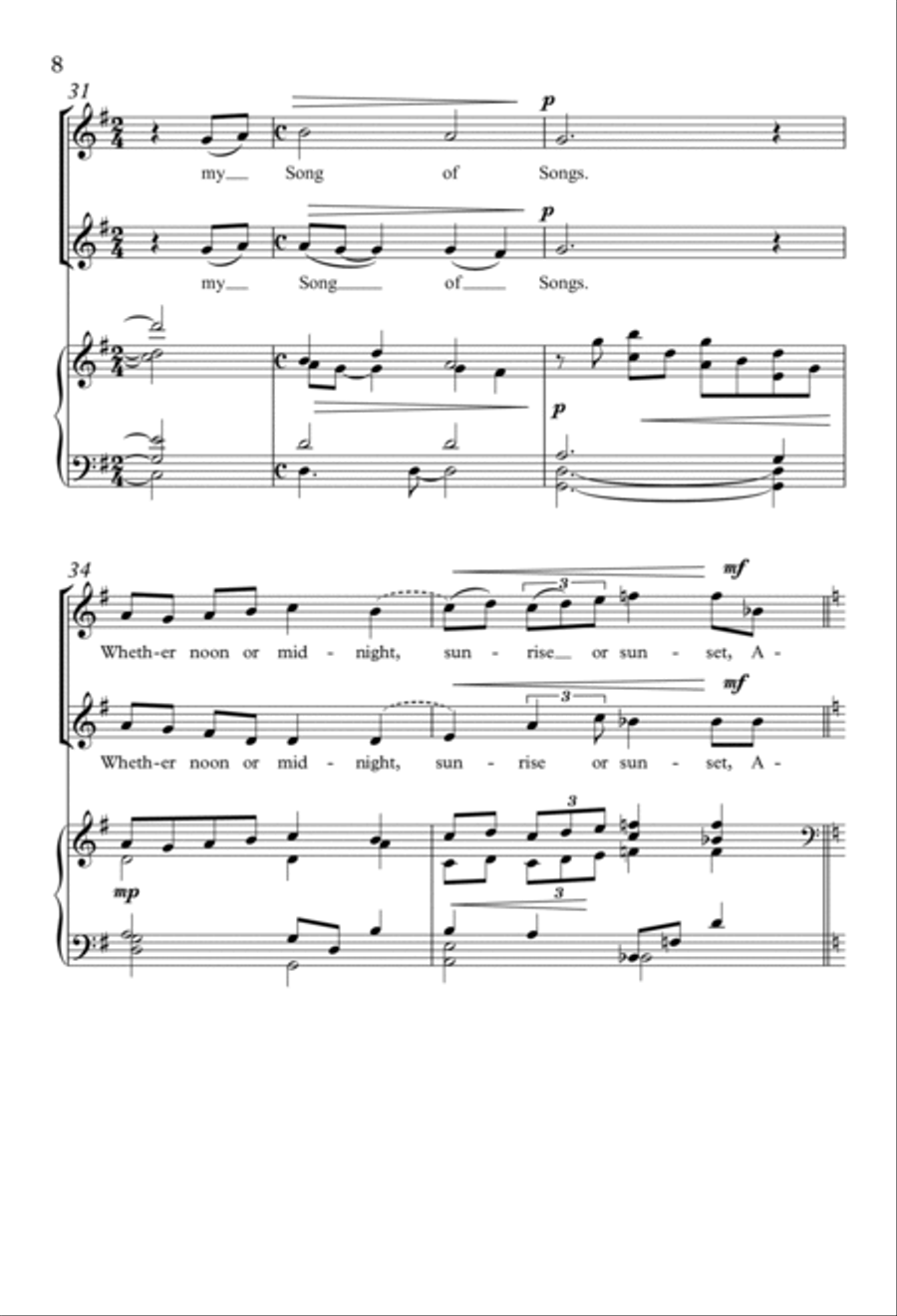 Come Into My Garden SSA scores gallery preview page 6