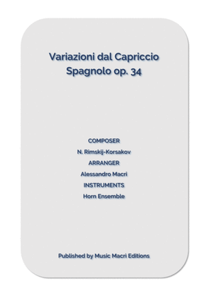 Book cover for Variazioni dal Capriccio Spagnolo op. 34 by N. Rimskij-Korsakov