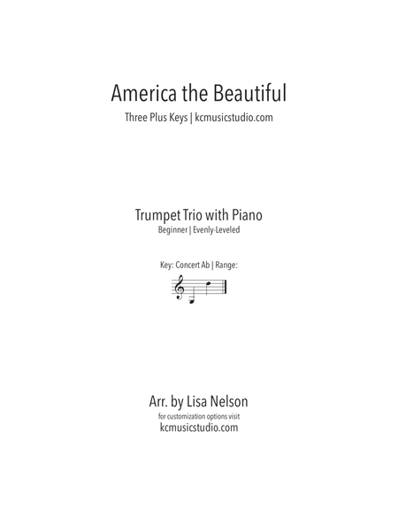 America the Beautiful Trumpet Trio with Piano Accompaniment - Beginning image number null