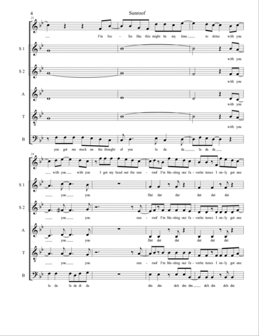 Sunroof 4-Part scores gallery preview page 4