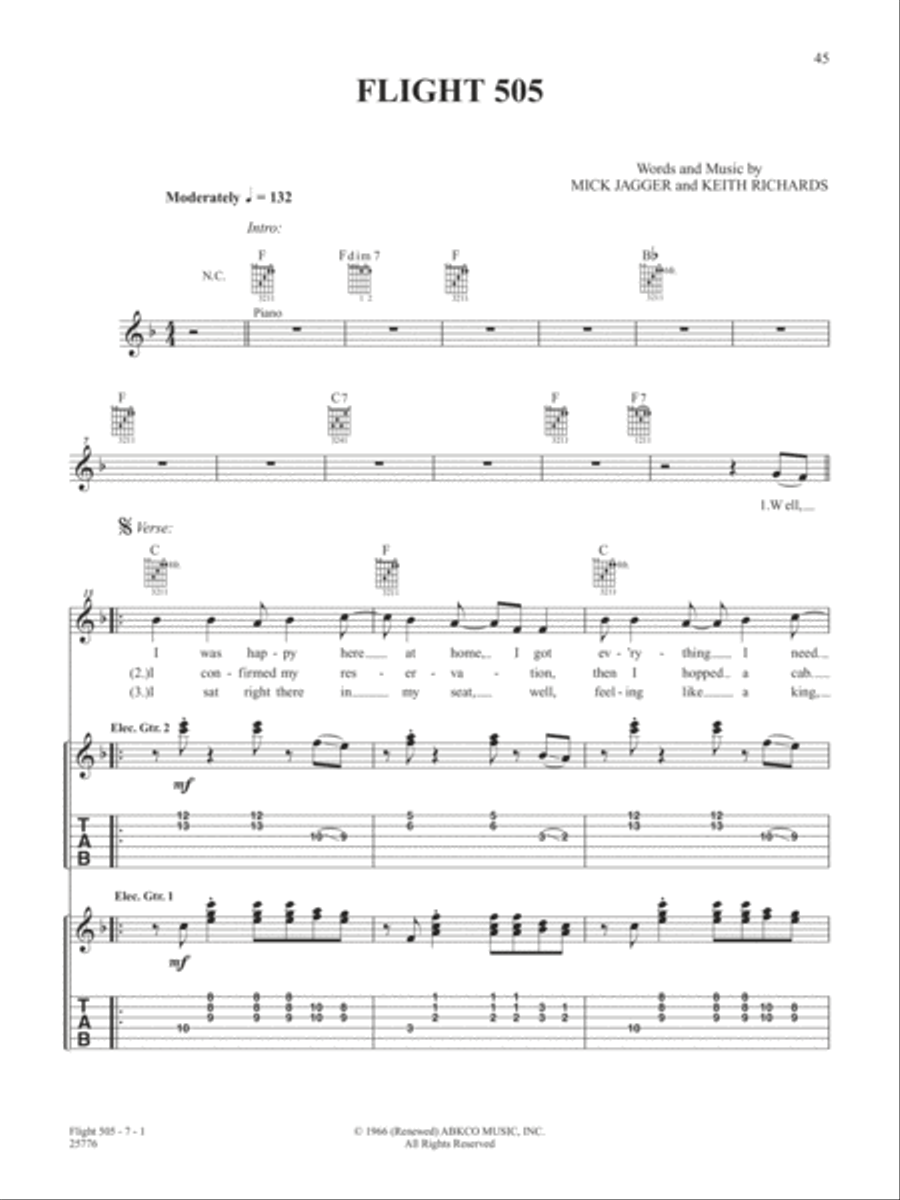 Flight 505 Guitar Tablature scores gallery preview page 1