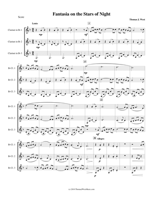 Book cover for Fantasia on the Stars of Night Clarinet Trio - Grade 3