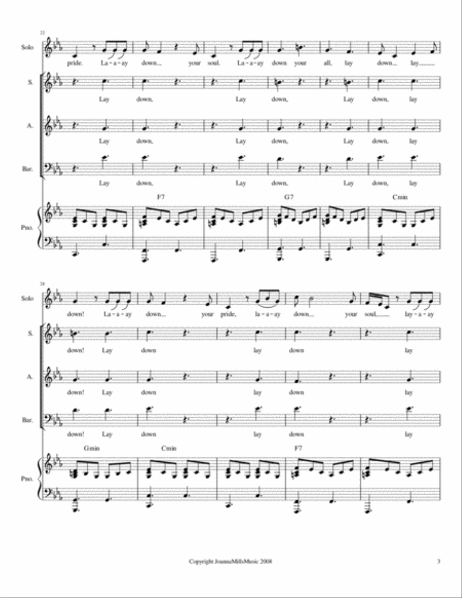Lay Down (A Palm Sunday Anthem) 3-Part scores gallery preview page 3