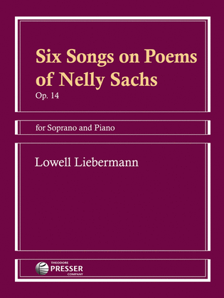 Book cover for Six Songs on Poems of Nelly Sachs