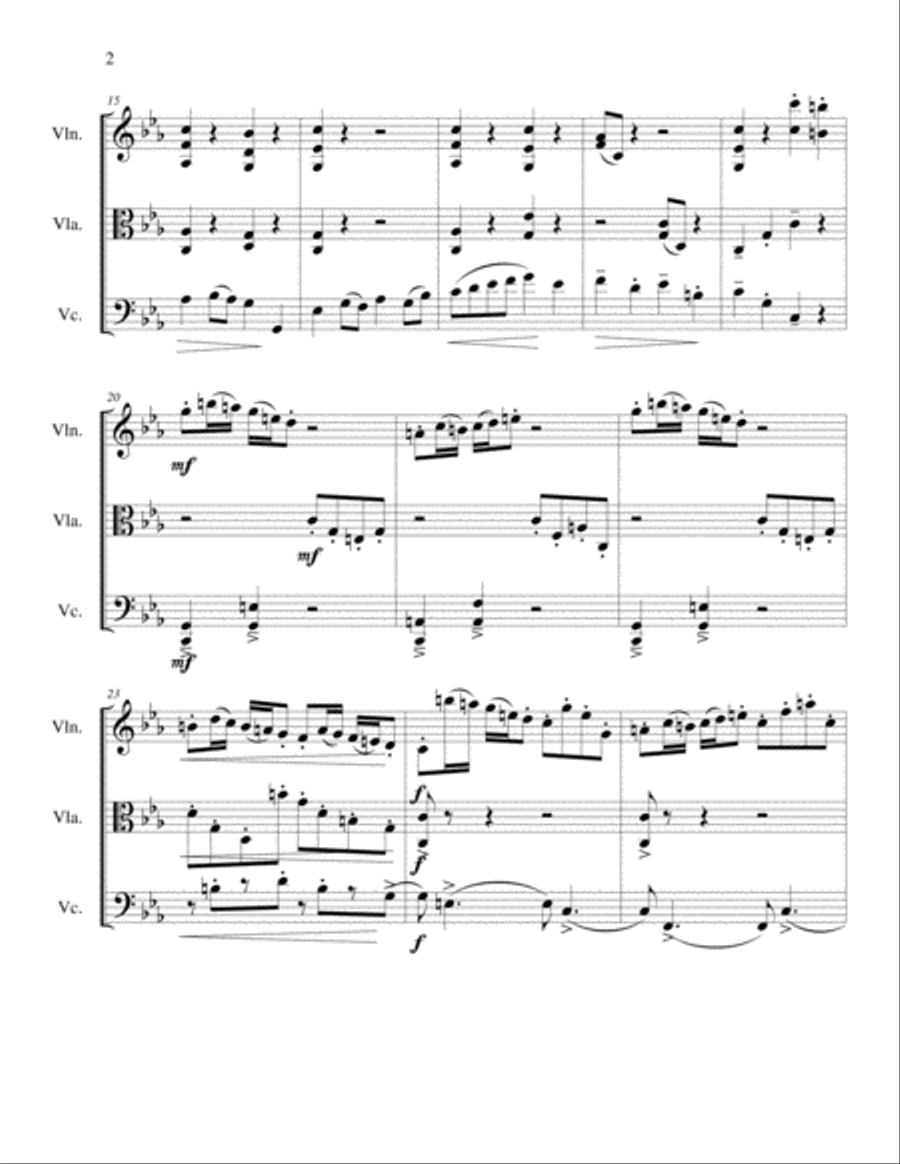 String Trio No 1 in C minor, Op 3 Mvmt 1 String Trio scores gallery preview page 2