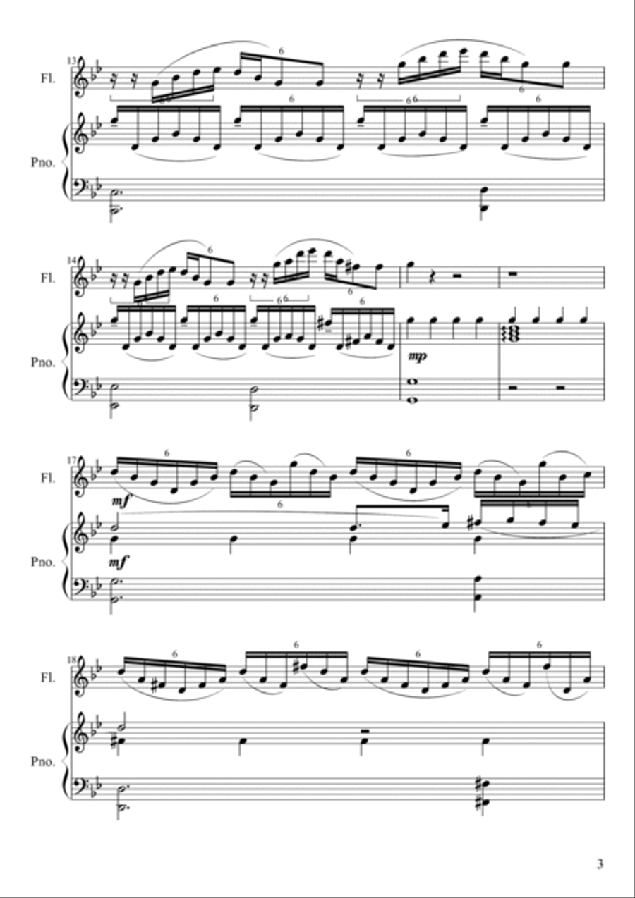 Fantasy - for Flute and Piano (2010) Flute Solo scores gallery preview page 4