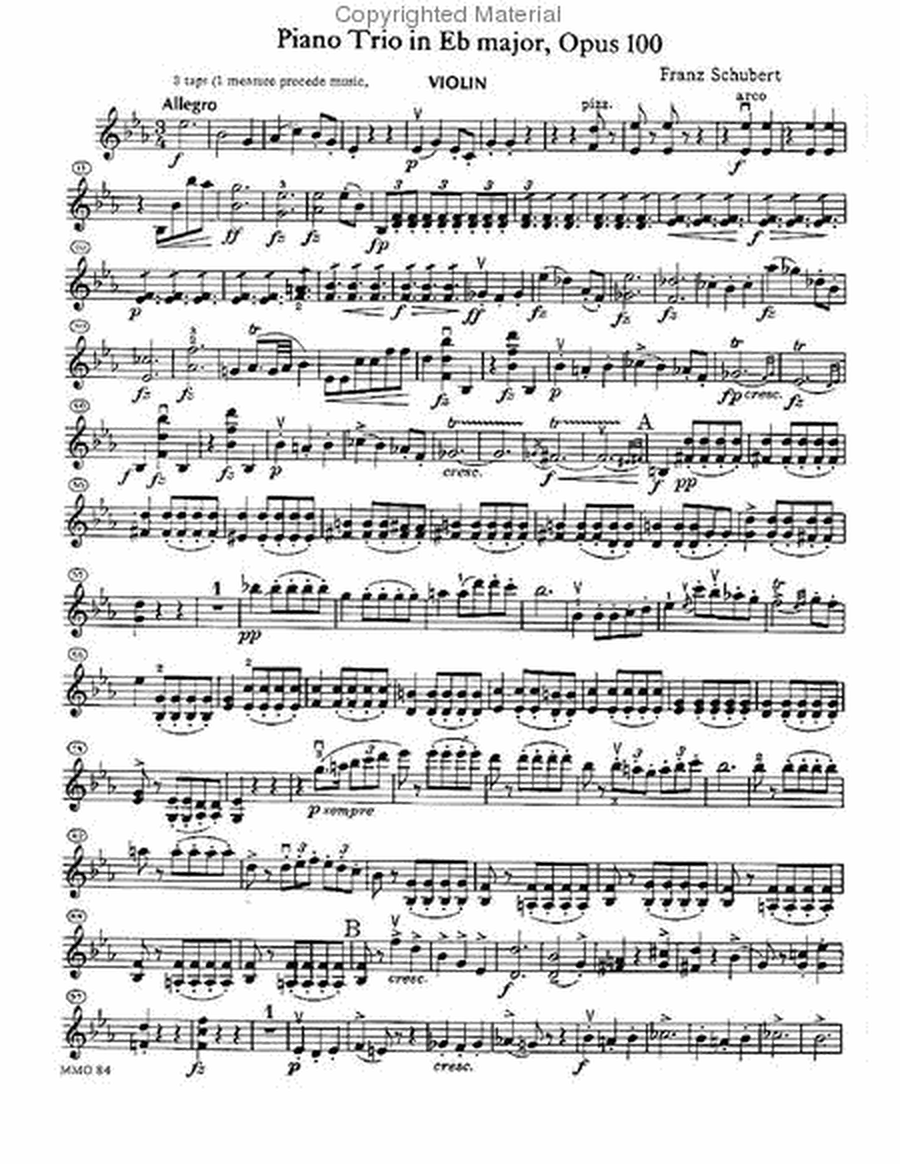 Schubert - Piano Trio in E-flat Major, Op. 100, D929 image number null