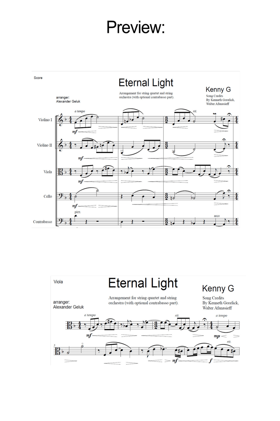 Eternal Light String Quartet scores gallery preview page 3