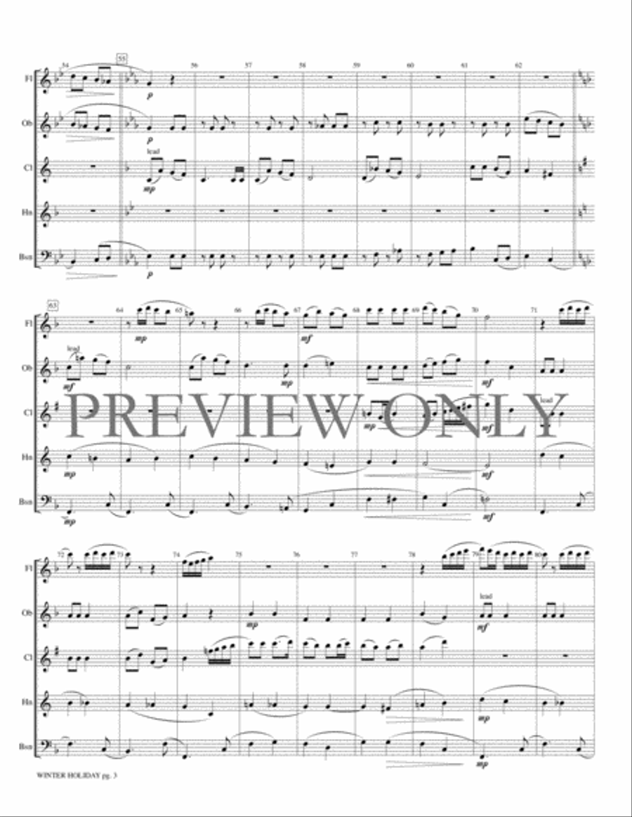 Winter Holiday Winter Holiday Woodwind Quintet scores gallery preview page 4