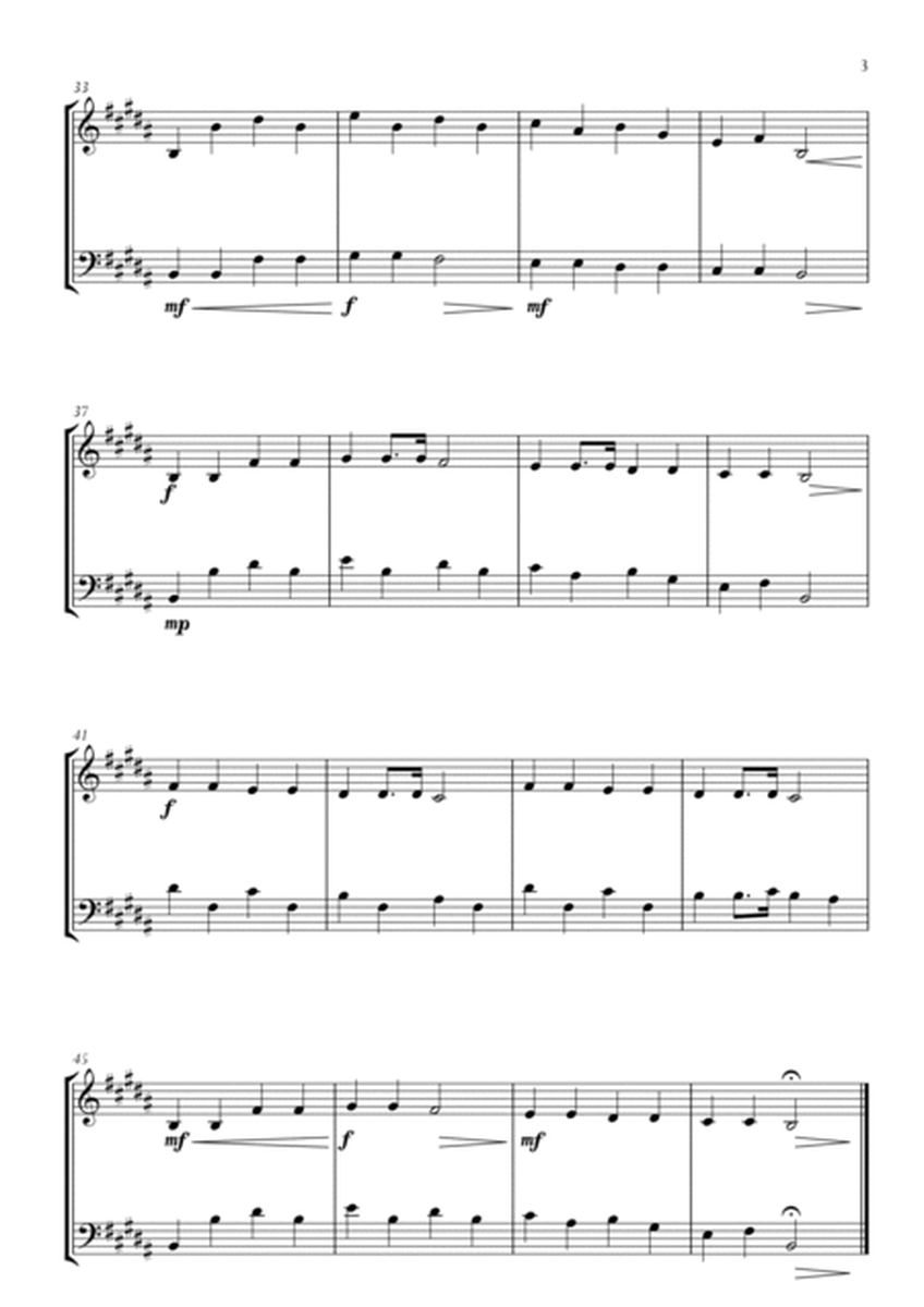 Twinkle Twinkle Little Star in B Major for Violin and Cello Duo. Easy version. image number null