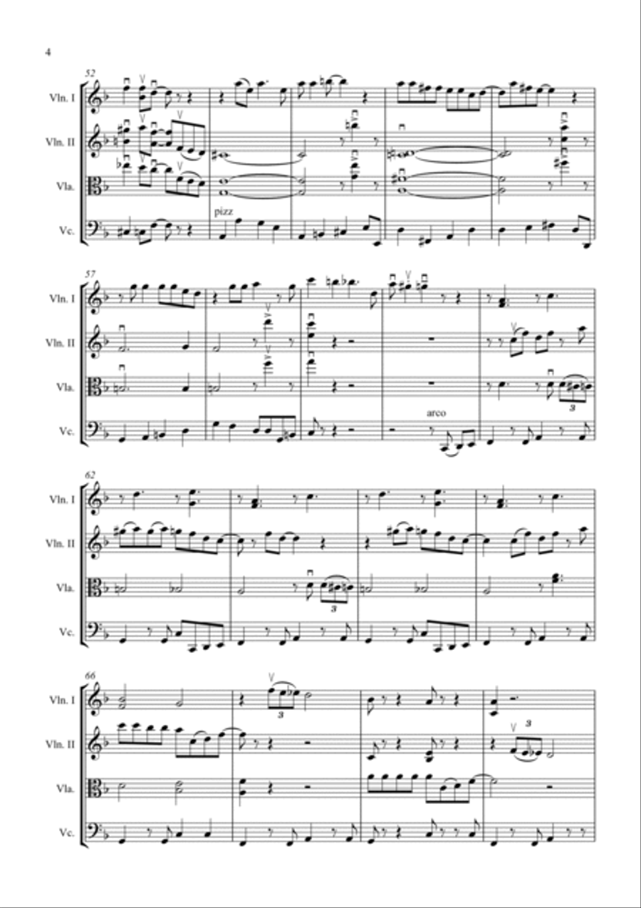 Santa Baby String Quartet scores gallery preview page 4