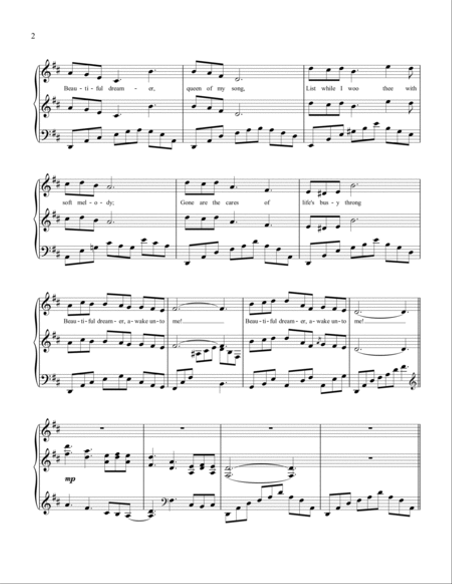 Beautiful Dreamer Beautiful Dreamer Voice scores gallery preview page 2