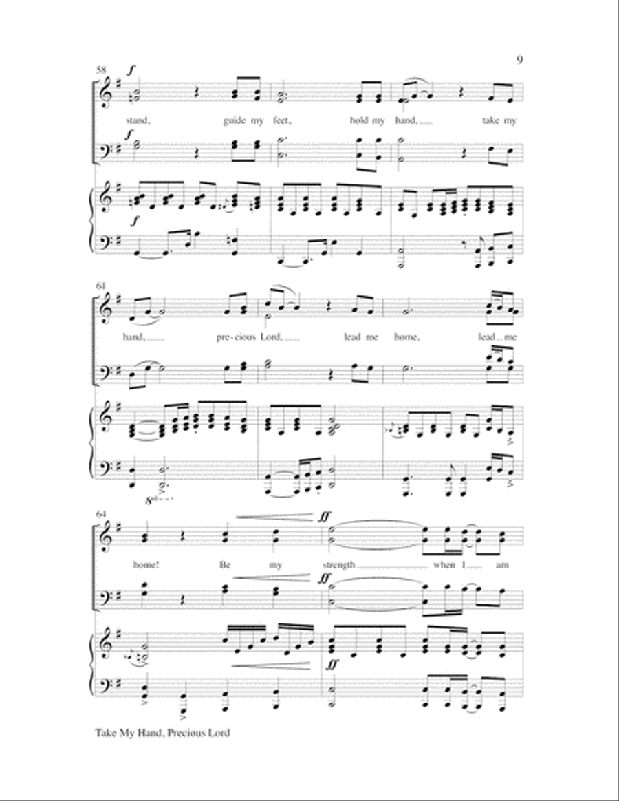 Take My Hand, Precious Lord 4-Part scores gallery preview page 10