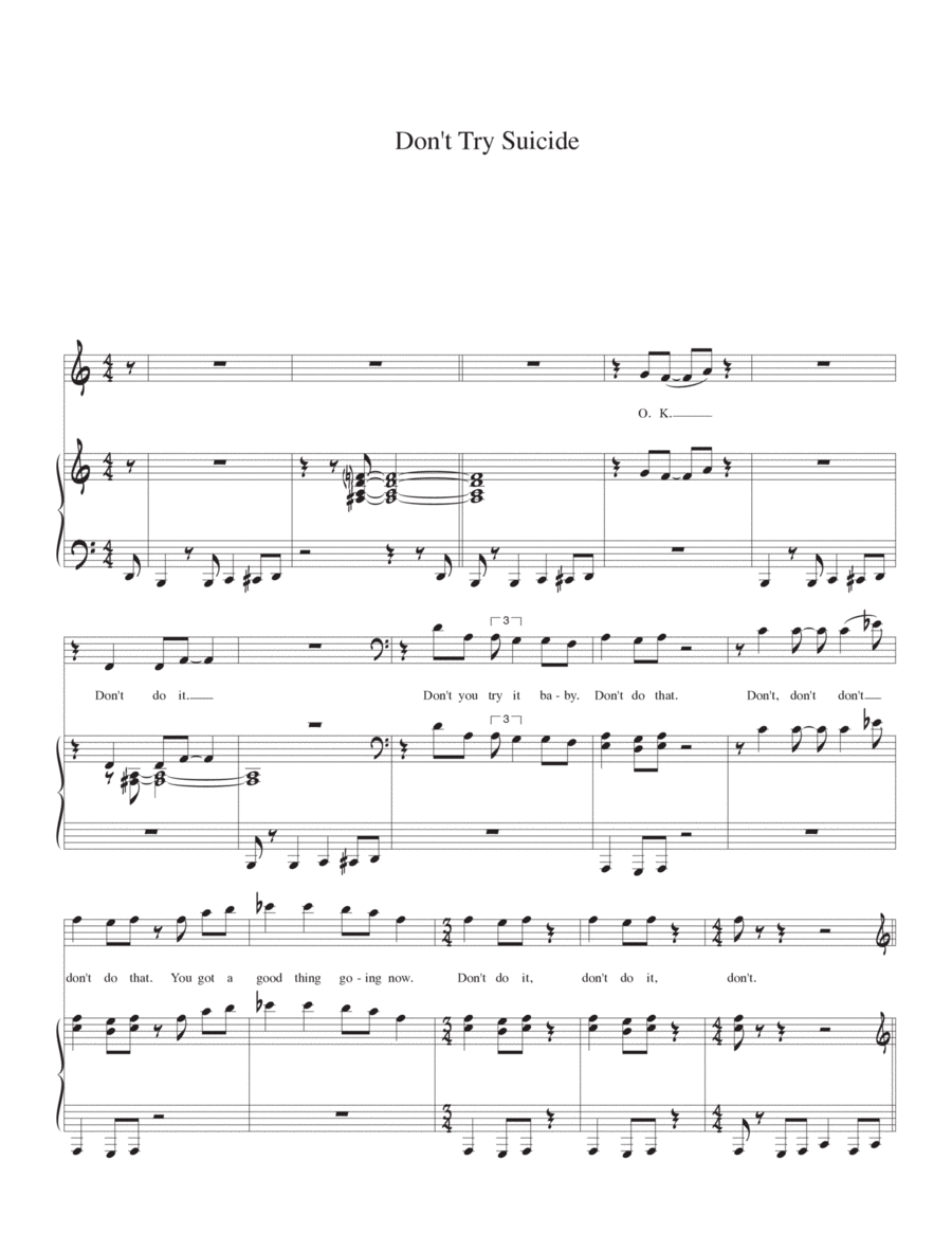 Don't Try Suicide Don't Try Suicide Voice scores gallery preview page 1