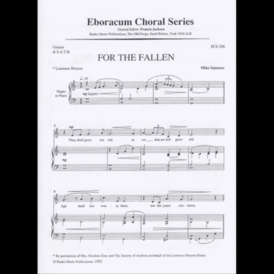 For The Fallen Unison Choir scores gallery preview page 1