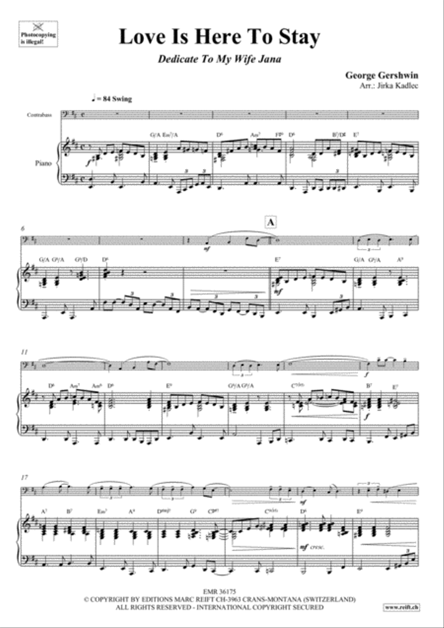 Love Is Here To Stay Double Bass scores gallery preview page 4