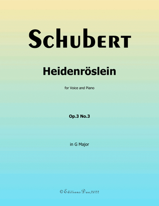 Book cover for Heidenröslein, by Schubert, in G Major
