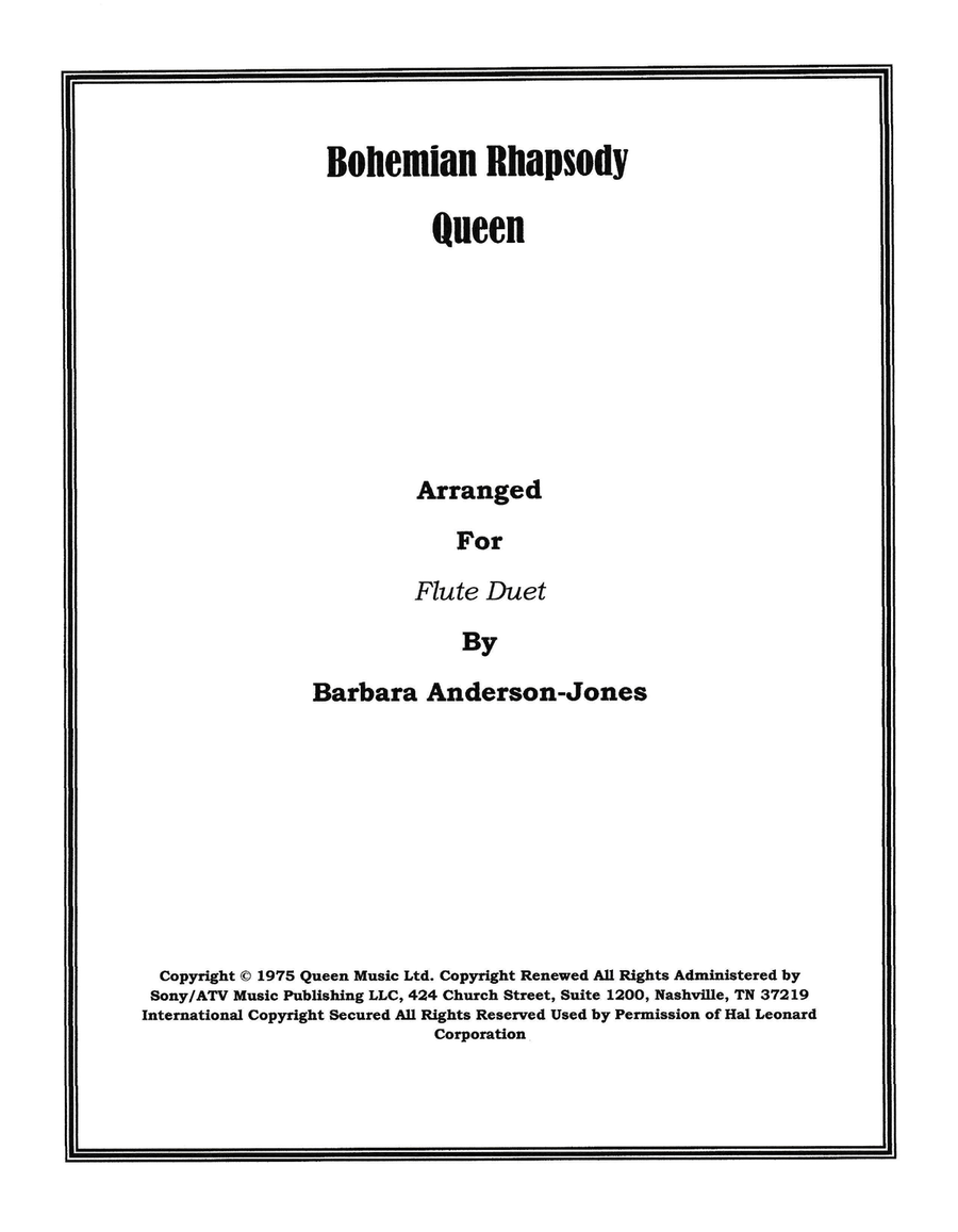 Bohemian Rhapsody Flute Duet scores gallery preview page 1